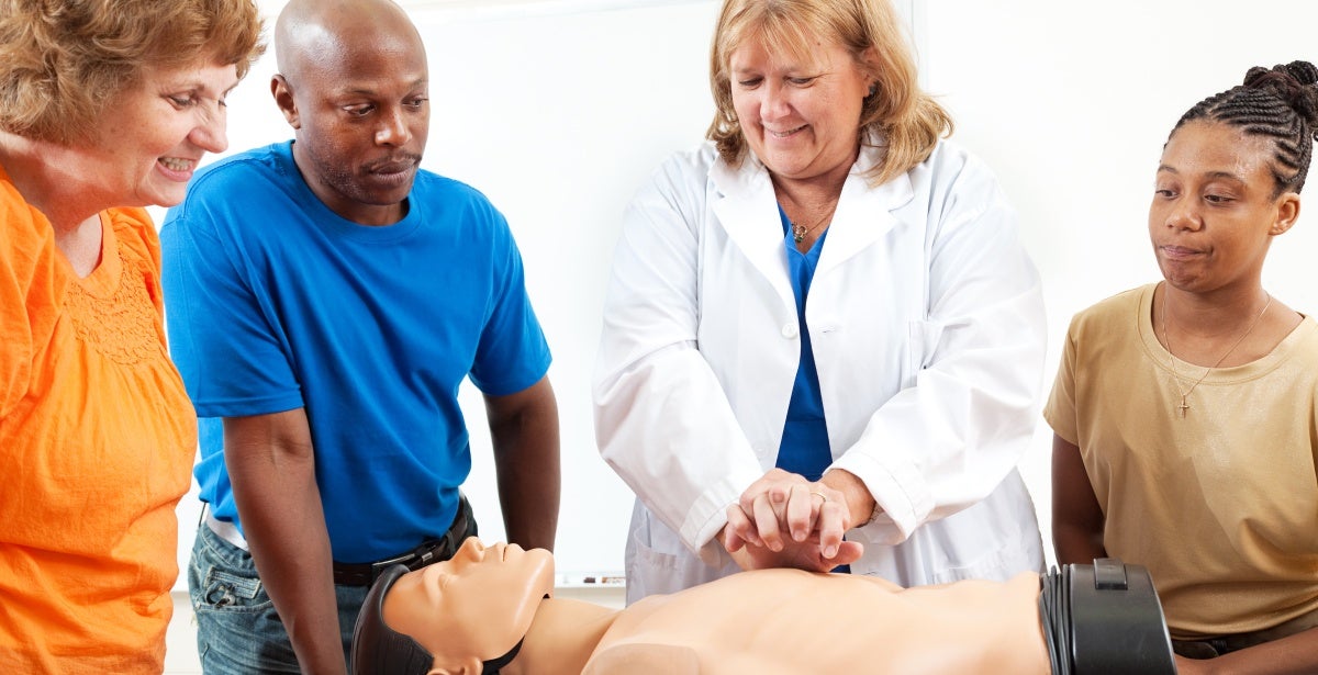 Nurse educator with students